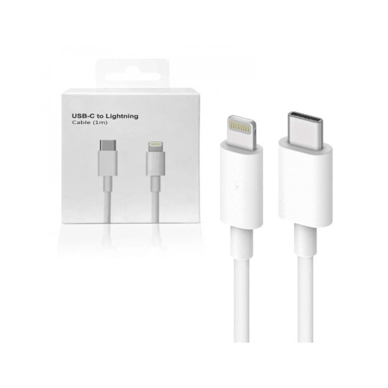 DATA CABLE USB-C TO LIGHTNING FOR APPLE IPHONE 11/11PRO/11PRO MAX 1M WHITE